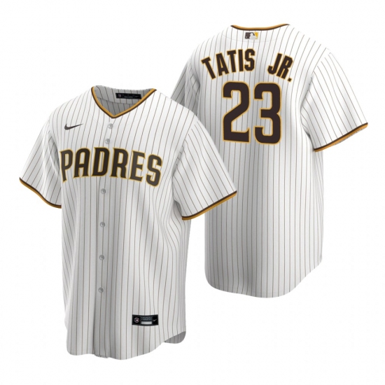Men\'s Nike San Diego Padres #23 Fernando Tatis Jr. White Brown Home Stitched Baseball Jersey ...