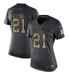 Women's Nike Los Angeles Rams #21 Nolan Cromwell Limited Black 2016 Salute to Service NFL Jersey