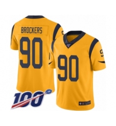 Men's Los Angeles Rams #90 Michael Brockers Limited Gold Rush Vapor Untouchable 100th Season Football Jersey