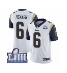 Youth Nike Los Angeles Rams #6 Johnny Hekker White Vapor Untouchable Limited Player Super Bowl LIII Bound NFL Jersey