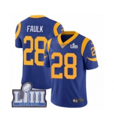 Youth Nike Los Angeles Rams #28 Marshall Faulk Royal Blue Alternate Vapor Untouchable Limited Player Super Bowl LIII Bound NFL Jersey