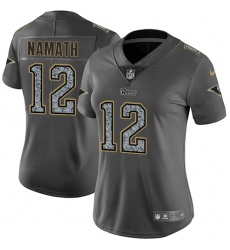 Women's Nike Los Angeles Rams #12 Joe Namath Gray Static Vapor Untouchable Limited NFL Jersey