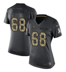 Women's Nike Los Angeles Rams #68 Jamon Brown Limited Black 2016 Salute to Service NFL Jersey