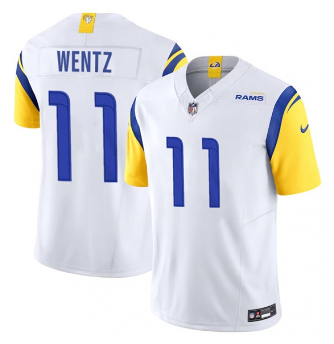 Men's Los Angeles Rams #11 Carson Wentz White 2023 F.U.S.E. Vapor Untouchable Limited Football Stitched Jersey
