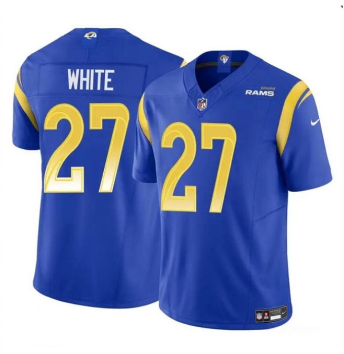 Men's Los Angeles Rams #27 Tre'Davious White Blue 2024 F.U.S.E. Vapor Untouchable Football Stitched Jersey