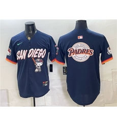Men's San Diego Padres X Hello Kitty Team Big Logo Obsidian 2026 City Connect Stadium Stitched Baseball Jersey
