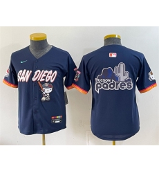 Youth San Diego Padres X Hello Kitty Team Big Logo Obsidian 2026 City Connect Stadium Stitched Baseball Jerseys