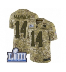 Men's Nike Los Angeles Rams #14 Sean Mannion Limited Camo 2018 Salute to Service Super Bowl LIII Bound NFL Jersey