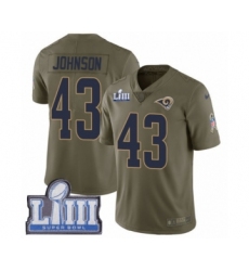 Youth Nike Los Angeles Rams #43 John Johnson Limited Olive 2017 Salute to Service Super Bowl LIII Bound NFL Jersey