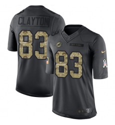 Youth Nike Miami Dolphins #83 Mark Clayton Limited Black 2016 Salute to Service NFL Jersey