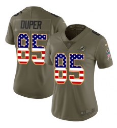 Women's Nike Miami Dolphins #85 Mark Duper Limited Olive/USA Flag 2017 Salute to Service NFL Jersey
