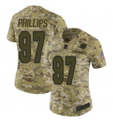 Women's Nike Miami Dolphins #97 Jordan Phillips Limited Camo 2018 Salute to Service NFL Jersey