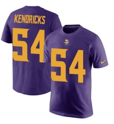 Nike Minnesota Vikings #54 Eric Kendricks Purple Rush Pride Name & Number T-Shirt