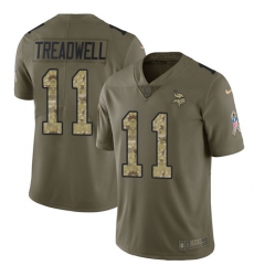 Men's Nike Minnesota Vikings #11 Laquon Treadwell Limited Olive/Camo 2017 Salute to Service NFL Jersey