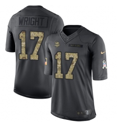 Youth Nike Minnesota Vikings #17 Jarius Wright Limited Black 2016 Salute to Service NFL Jersey