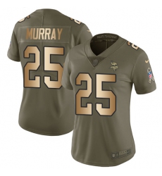 Women's Nike Minnesota Vikings #25 Latavius Murray Limited Olive/Gold 2017 Salute to Service NFL Jersey