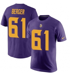Nike Minnesota Vikings #61 Joe Berger Purple Rush Pride Name & Number T-Shirt