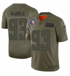 Women's Minnesota Vikings #93 John Randle Limited Camo 2019 Salute to Service Football Jersey