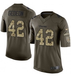 Men's Nike Minnesota Vikings #42 Ben Gedeon Elite Green Salute to Service NFL Jersey