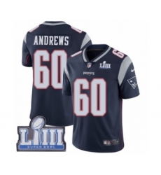 Youth Nike New England Patriots #60 David Andrews Navy Blue Team Color Vapor Untouchable Limited Player Super Bowl LIII Bound NFL Jersey