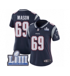 Women's Nike New England Patriots #69 Shaq Mason Navy Blue Team Color Vapor Untouchable Limited Player Super Bowl LIII Bound NFL Jersey