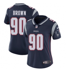 Women's Nike New England Patriots #90 Malcom Brown Navy Blue Team Color Vapor Untouchable Limited Player NFL Jersey