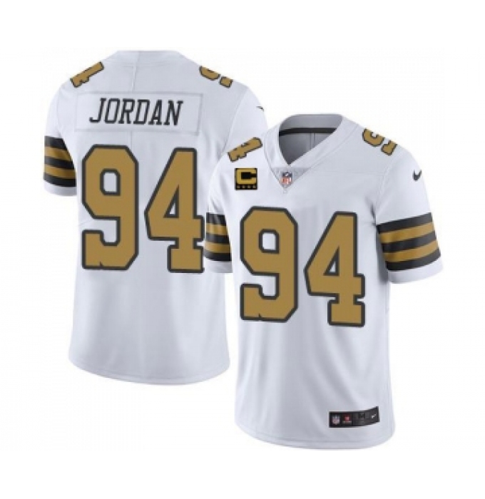 Men's New Orleans Saints 2022 #94 Cameron Jordan White With 4-star C Patch Stitched NFL Jersey