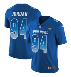 Men's Nike New Orleans Saints #94 Cameron Jordan Limited Royal Blue 2018 Pro Bowl NFL Jersey