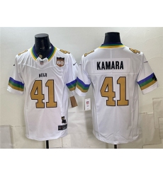 Men's New Orleans Saints #41 Alvin Kamara White F.U.S.E. 60th Anniversary Vapor Limited Football Stitched Jersey