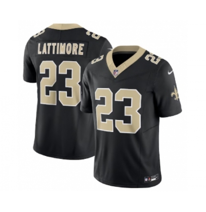 Men's Nike New Orleans Saints #23 Marshon Lattimore Black 2023 F.U.S.E. Vapor Untouchable Limited Football Stitched Jersey