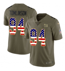 Men's Nike New York Giants #94 Dalvin Tomlinson Limited Olive/USA Flag 2017 Salute to Service NFL Jersey
