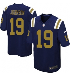 Men's Nike New York Jets #19 Keyshawn Johnson Limited Navy Blue Alternate NFL Jersey