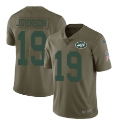 Youth Nike New York Jets #19 Keyshawn Johnson Limited Olive 2017 Salute to Service NFL Jersey