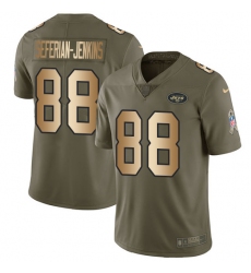 Men's Nike New York Jets #88 Austin Seferian-Jenkins Limited Olive/Gold 2017 Salute to Service NFL Jersey
