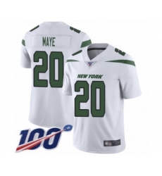 Men's New York Jets #20 Marcus Maye White Vapor Untouchable Limited Player 100th Season Football Jersey