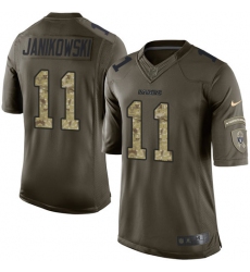 Youth Nike Oakland Raiders #11 Sebastian Janikowski Elite Green Salute to Service NFL Jersey