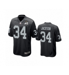 Youth Oakland Raiders #34 Bo Jackson Game Black 60th Anniversary Team Color Football Jersey