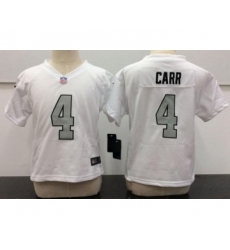 Toddler Oakland Raiders #4 Derek Carr White 2016 Color Rush Stitched NFL Nike Jersey