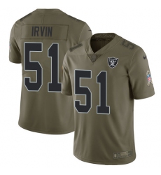 Men's Nike Oakland Raiders #51 Bruce Irvin Limited Olive 2017 Salute to Service NFL Jersey