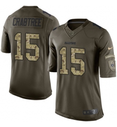 Men's Nike Oakland Raiders #15 Michael Crabtree Elite Green Salute to Service NFL Jersey