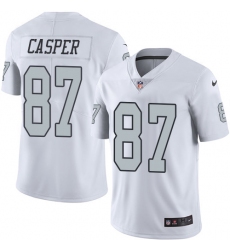 Youth Nike Oakland Raiders #87 Dave Casper Limited White Rush Vapor Untouchable NFL Jersey