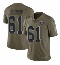 Youth Nike Oakland Raiders #61 Rodney Hudson Limited Olive 2017 Salute to Service NFL Jersey