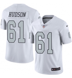 Youth Nike Oakland Raiders #61 Rodney Hudson Limited White Rush Vapor Untouchable NFL Jersey