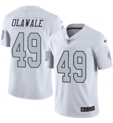 Youth Nike Oakland Raiders #49 Jamize Olawale Limited White Rush Vapor Untouchable NFL Jersey