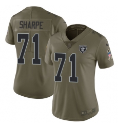 Women's Nike Oakland Raiders #71 David Sharpe Limited Olive 2017 Salute to Service NFL Jersey