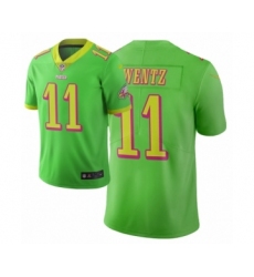 Men Philadelphia Eagles #11 Carson Wentz Green Vapor Limited City Edition Jersey