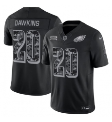 Men's Philadelphia Eagles #20 Brian Dawkins Black F.U.S.E. 2026 Salute to Service Limited Football Stitched Jersey