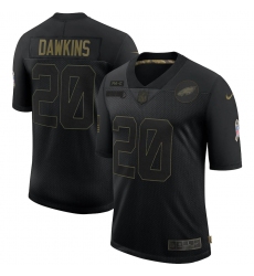 Men's Philadelphia Eagles #20 Brian Dawkins Black Nike 2020 Salute To Service Limited Jersey