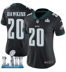 Women's Nike Philadelphia Eagles #20 Brian Dawkins Black Alternate Vapor Untouchable Limited Player Super Bowl LII NFL Jersey