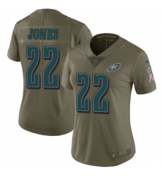 Women's Nike Philadelphia Eagles #22 Sidney Jones Limited Olive 2017 Salute to Service NFL Jersey